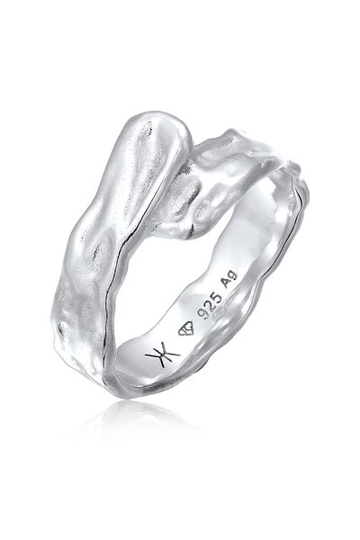 KUZZOI Ring Bandring Organic Design 925 Sterling Silber