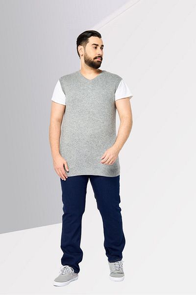 Harmont & Blaine Jeans Men V-Neck Heather Vest Sweater, Grey