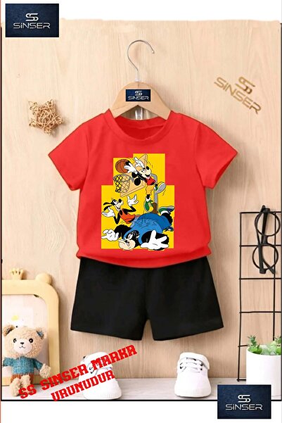 SS SİNSER Tricou cu gât rotund cu imprimeu special pentru copii „MICKEY BASKE...