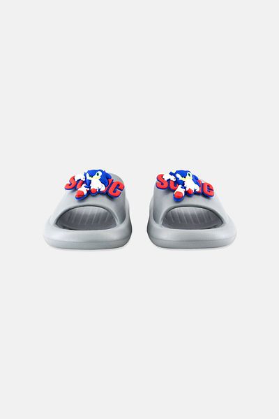 Sonic Kids Boy Super Sonic Slip On Slippers, Grey
