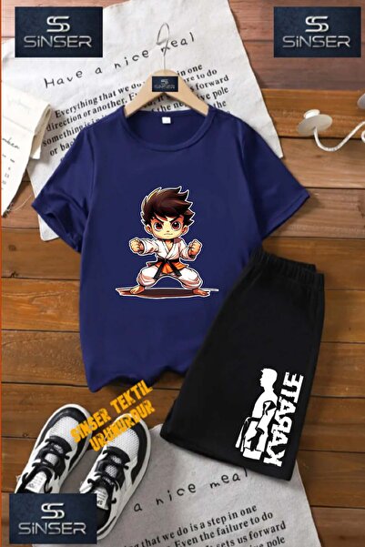 SS SİNSER Παιδικό μπλουζάκι με στάμπα "COCUK ANIME KARETE" με λαιμόκοψη ποδηλ...