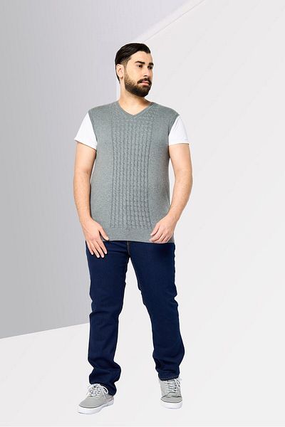 Harmont & Blaine Jeans Men V Neck Knitted Sweater Vest, Grey