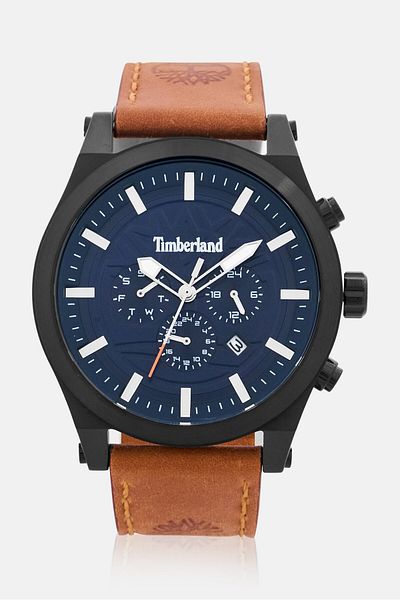 Timberland Men T TBL15661JSB-03 Leather Analog Watch 48mm, Brown