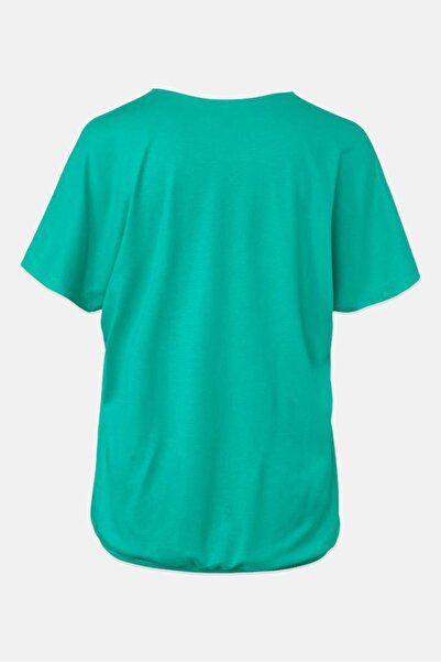 Tchibo Women Round Neck Short Sleeves Plain Top, Green