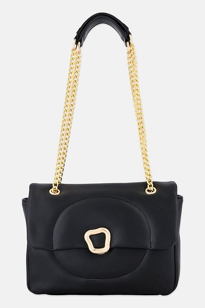 Vince Camuto Women Verona Faux Leather Shoulder Bag, Black
