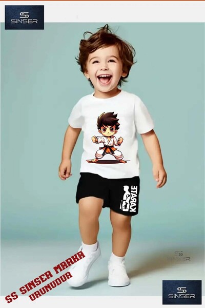SS SİNSER Children's “Cocuk Anime Karete“ Custom Printed Crew Neck T-Shirt - ...