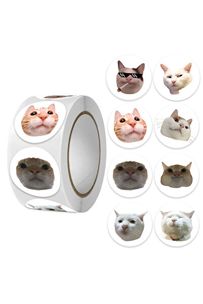 Choice5 1inch-500pcs 3 100pcs/500pcs Cartoon Meme Cat Stickers For School Rew...