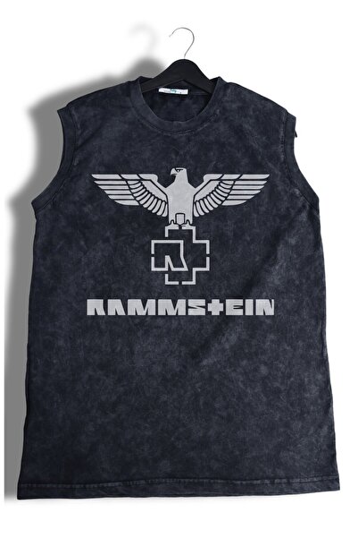 Fuddy Moda Rammstein Štampano isprana majica bez rukava, unisex rok bend tema...