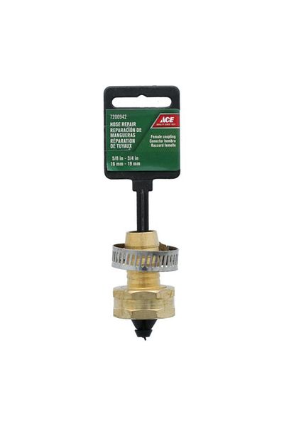 Generic ACE 5/8-3/4inch Hose Connector with Female Clamp Gold and Silver