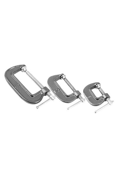 Generic OnSite Tactix 3-Piece C-Clamp Set Black and Silver
