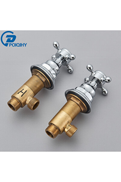 Choice1 Chrome 2pc Handles for Basin Faucet Deck Mounted Brass Hot and Cold C...