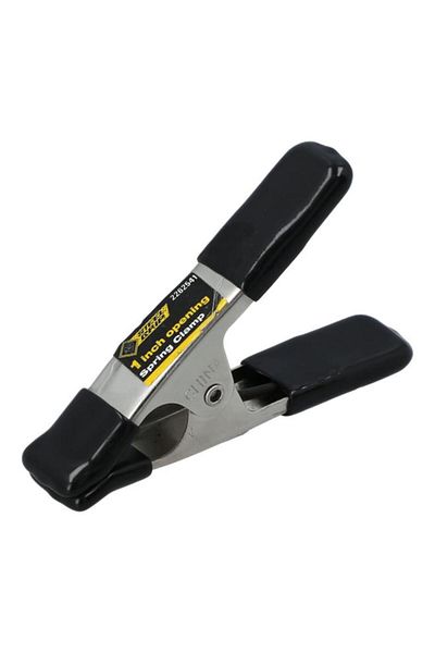 Generic Steel Grip Durable High Quality Vinyl Spring Clamp Black and Silver 1inch 2262541