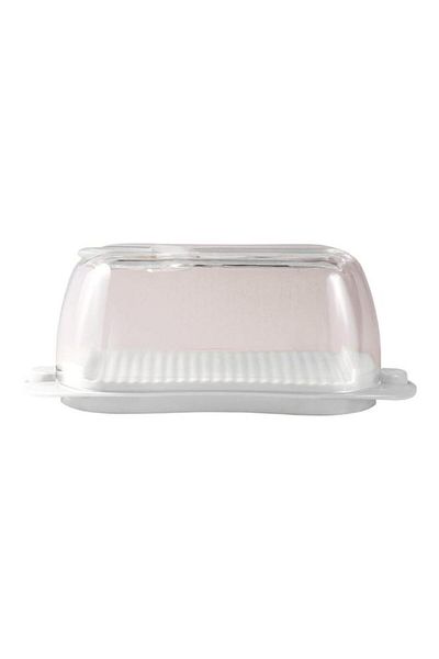 Generic Snips BPA-Free Dishwasher Safe Butter Container with Knife White and Clear 500ml 000863
