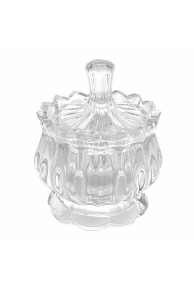 PUFO Elegance Glass Candy Box With Lid, 12 Cm