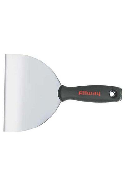 Generic سكين بمقبض ناعم من Allway Tool بمفصل مرن من الفولاذ الكربوني باللونين الأسود والفضي مقاس 6 بوصات DSX6F