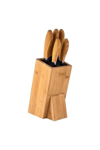 Generic HATCHEN 6-Piece Razor-Sharp Steel Kitchen Knife Set Brown and Black 36cm
