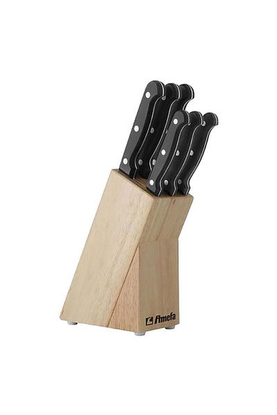 Generic Amefa Safe Storage Ideal Addition Holding 6 Stratus Knife Block with Sturdy Handles Beige