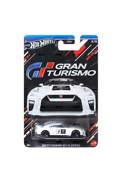 HOT WHEELS Masinuta metalica Hot Wheels Gran Turismo, 2017 Nissan GT-R, 1:64, Alb