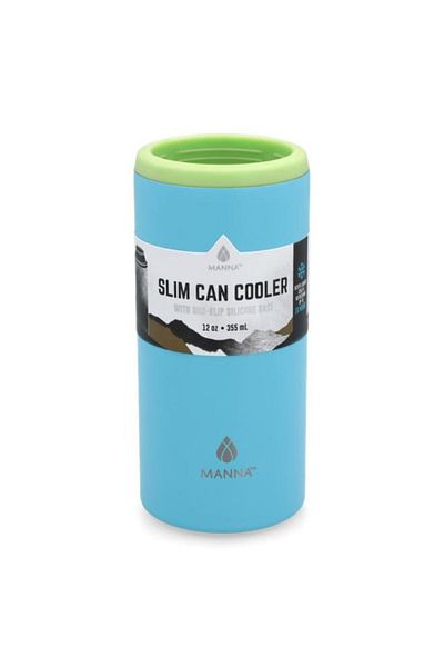 Generic MANNA Durable Design Slim Can Cooler Tumbler with Non-Slip Silicone Base Teal and Green 355ml