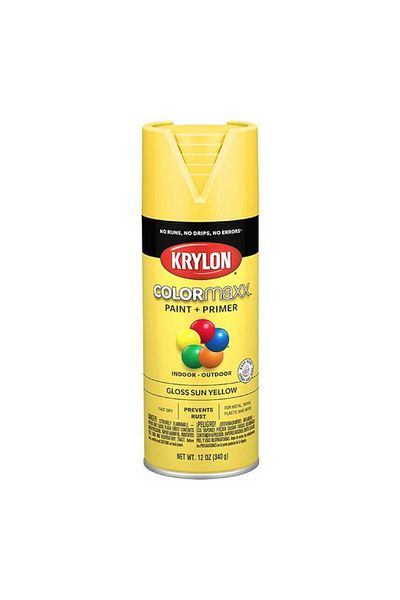 Generic KRYLON Colormaxx Indoor and Outdoor Spray Paint and Primer Sun Yellow 12oz K05541007