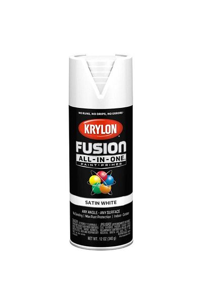 Generic KRYLON Fusion All-In-One Spray Paint and Primer Satin White 12oz K02753007
