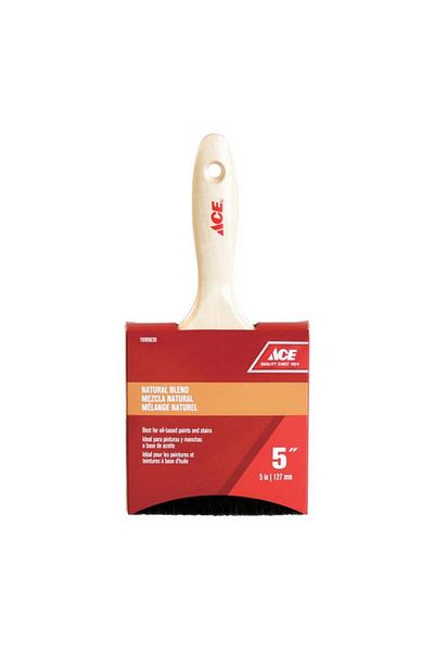 Generic ACE Natural Blend Wooden Handle Paint Brush Beige and Black 5inch 1999839