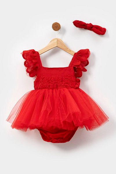 Baby Animals Baby Girl Girl Kid Birthday Party Wedding Dress Short Sleeve Ribbons Bandana Ruched Lined Romper