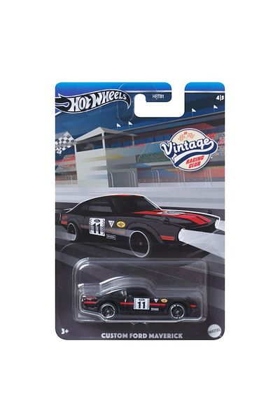 HOT WHEELS Metallic Toy Car Hot Wheels, Custom Ford Maverick, Vintage Race Club, 1:64, Black