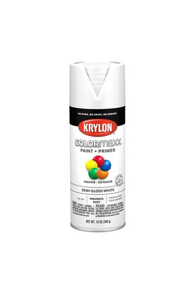 Generic KRYLON Colormaxx Indoor and Outdoor Spray Paint and Primer Semi-Gloss White 12oz K05580007