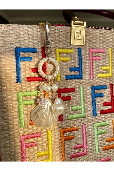Pinky Lady Sea Themed Pearl Bag Charm Summer Beach Bag Charm