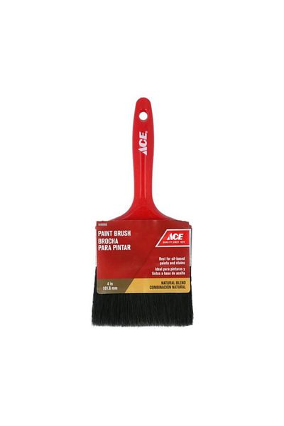 Generic ACE Natural Blend Plastic Handle Flexible Flagged Bristles Paint Brush Multicolor 4inch XB-ACE30040V