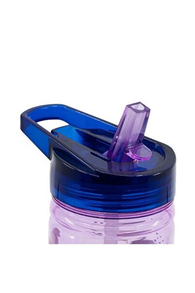 Generic STOR Frozen Ecozen BPA-Free Water Bottle with Sippy Straw Purple and Blue 580ml