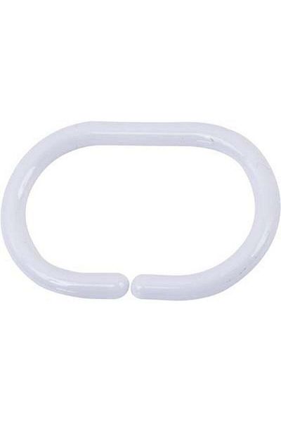Generic Tendance 12-Piece Polypropylene Shower Curtain Rings Set White 2200100