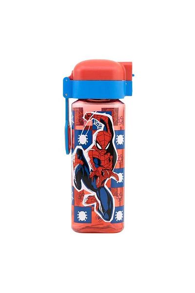 Generic STOR Spiderman Ecozen BPA-Free Water Bottle with Safety Lock Red and Blue 550ml