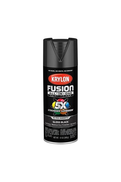 Generic KRYLON Rust Resistant Fusion All-In-One Spray Paint and Primer Gloss Black 12oz K02702007