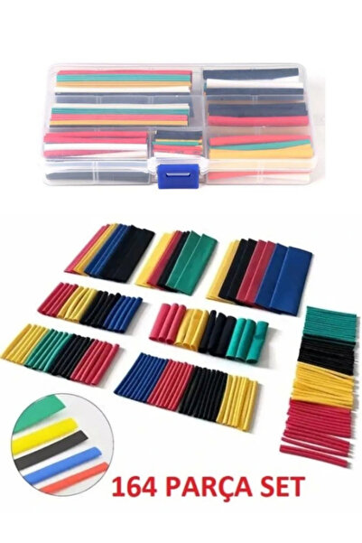 Folveit 164 Parça Kutulu Makaron Isıyla Daralan Kablo Koruma Kablo Tamir Seti...