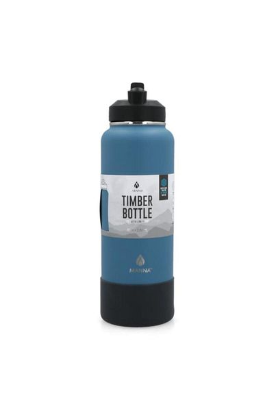 Generic MANNA Timber Stainless Steel Leaf Proof Water Bottle Blue and Black 1.18 Liter AC44081