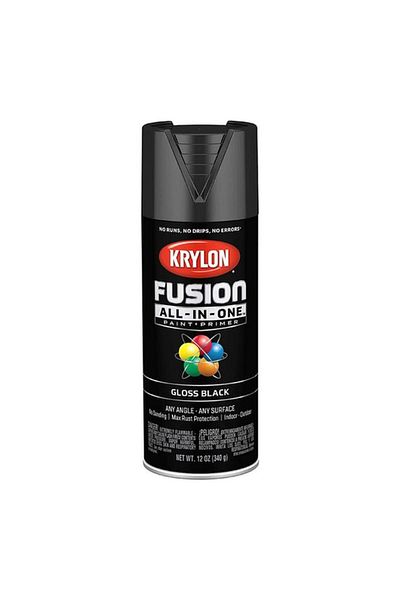 Generic KRYLON Rust Resistant Fusion All-In-One Spray Paint and Primer Gloss Black 12oz K02702007