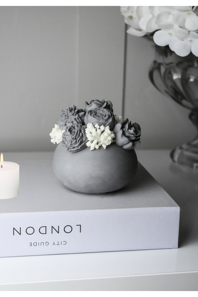 LALEZEN HOME Saksılı Beton Gül Buketi