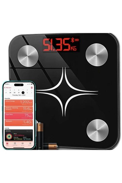 Falcon Cantar Electronic Inteligent De Baie Cu Aplicatie Smart, Corporal, Ecran Digital Iluminat, Termometr