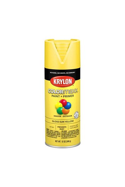 Generic KRYLON Colormaxx Indoor and Outdoor Spray Paint and Primer Sun Yellow 12oz K05541007