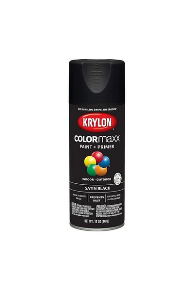 Generic KRYLON Colormaxx Indoor and Outdoor Spray Paint and Primer Satin Black 12oz K05557007