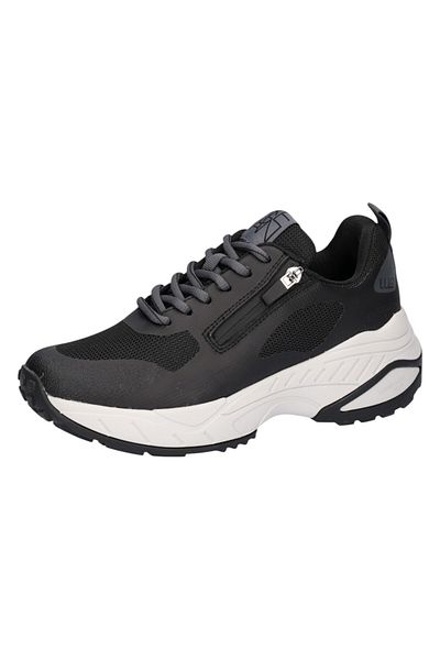 Waldläufer Damen Low Sneaker H-pepper Low Top 721002 106 Schwarz 001 Schwarz Leder Mit Eva & Herausnehmbar