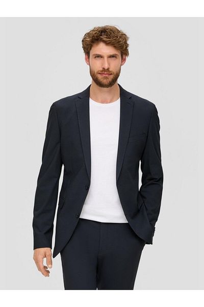 s.Oliver BLACK LABEL Jachetă elegantă bărbătească cu croială regulată, bleumarin