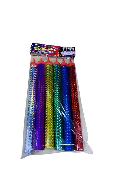 rexa Happy Birthday Sparkling Candles – Pack of 6, 15cm Tall Party Cake Candles