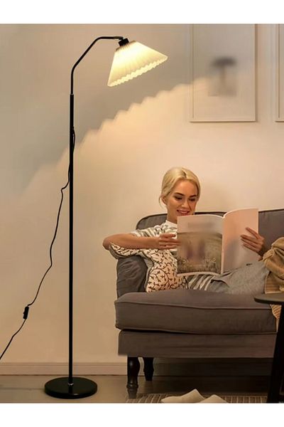 COOYA Nordic minimalist Floor Lamp, With 3 Color Temperature, 12W LED Bulb, Iron Base, for bedroom