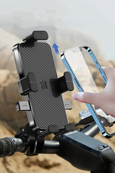 Techmaster Motorsiklet Bisiklet Atv Scooter Kıskaçlı Telefon Tutucu Tutacağı C018