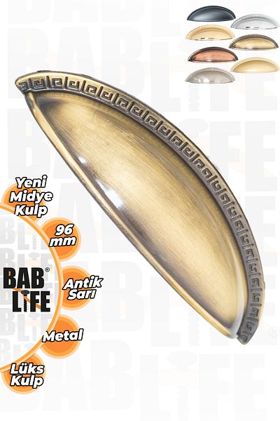 bablife New Mussel 96mm Antique Yellow Gemstone Sandal Dish Luxury Modern Drawer Cabinet Cloakroom Furniture Handles