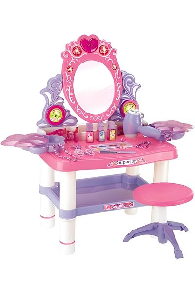 rexa Musical Dressing Table Playset for Girls – Complete Beauty Accessories Bundle with Lights & Sound