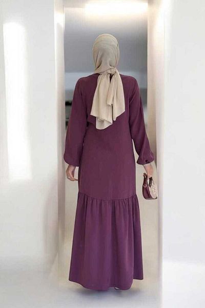 Bym Fashion Lacing Detailed Dress 3974 Burgundy